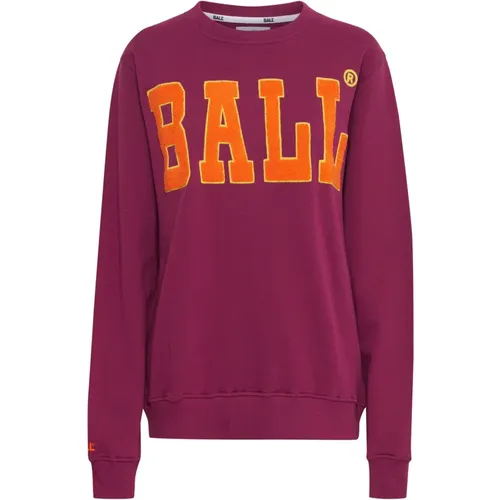 Magenta Embroidered Sweatshirt , female, Sizes: M, XL, XS, S - Ball - Modalova
