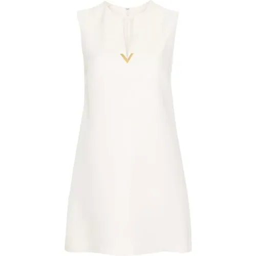 Wool and Silk Blend Short Dress , female, Sizes: XS - Valentino - Modalova
