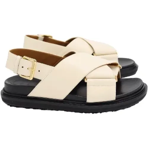 Cream Leather Marni Sandals , female, Sizes: 2 1/2 UK - Marni Pre-owned - Modalova
