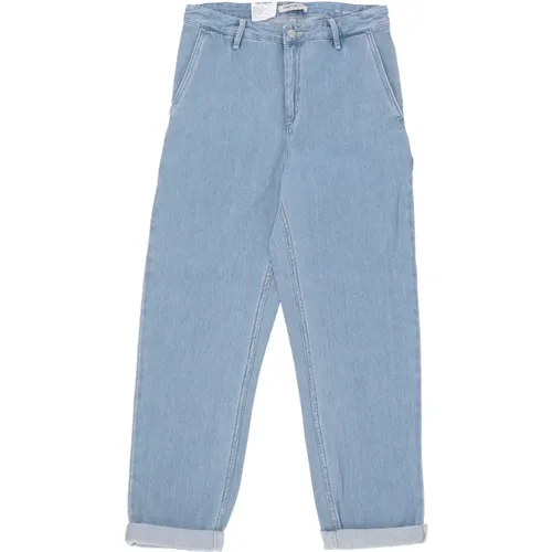 Blaue Stein Gebleichte Arbeitshose Jeans , Damen, Größe: W26 - Carhartt WIP - Modalova