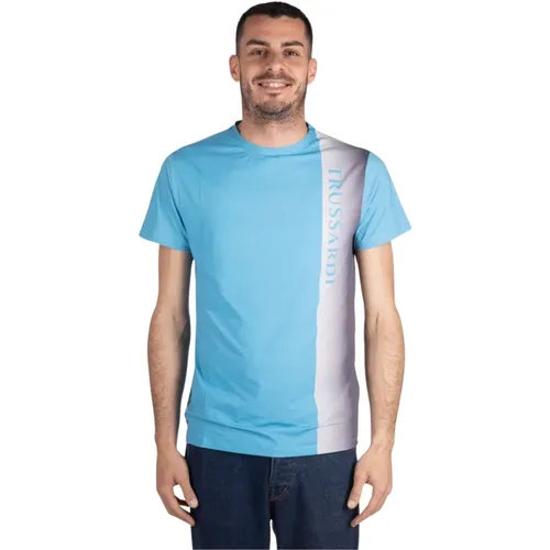Herren Vertikales Logo T-Shirt , Herren, Größe: XL - Trussardi - Modalova