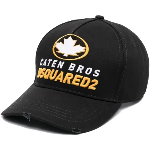 Distressed Baseball Cap Logo , male, Sizes: ONE SIZE - Dsquared2 - Modalova