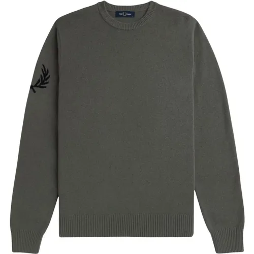 Lorbeerkranz Merinowollpullover , Herren, Größe: L - Fred Perry - Modalova