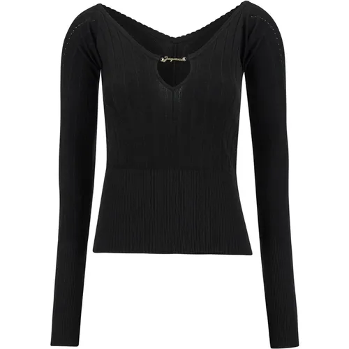 Stilvoller V-Ausschnitt Strickpullover für Frauen , Damen, Größe: 2XS - Jacquemus - Modalova