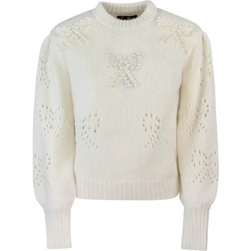 Ivory Pullover mit Perlenverzierungen - MC2 Saint Barth - Modalova