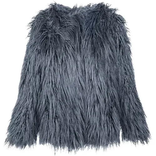 Graphite Faux Fur Jacket , female, Sizes: L, M, S, XL - Fortini - Modalova