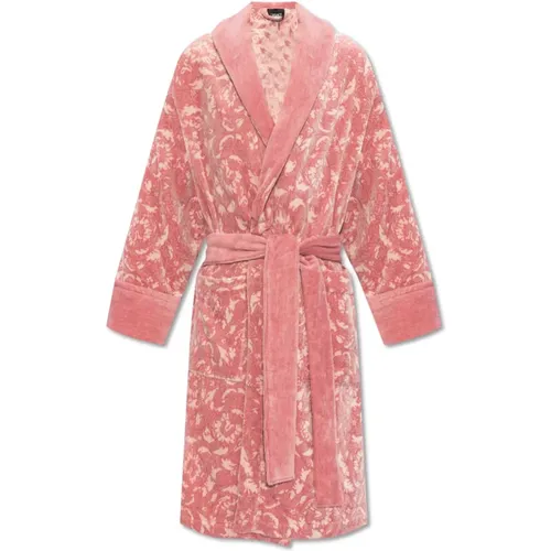 Bathrobe with Barocco pattern , male, Sizes: XL, S, L - Versace - Modalova