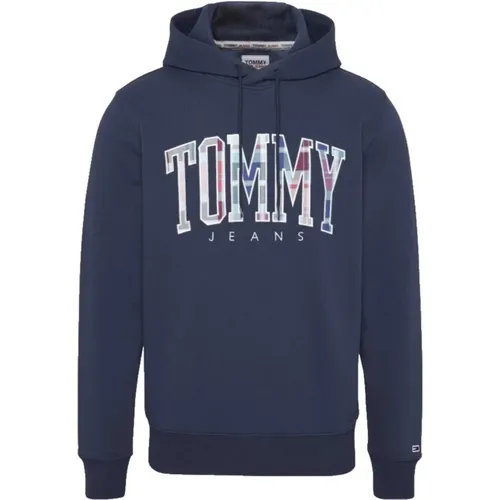 Tartan Reg Sweatshirt Tommy Jeans , Herren, Größe: L - Tommy Hilfiger - Modalova