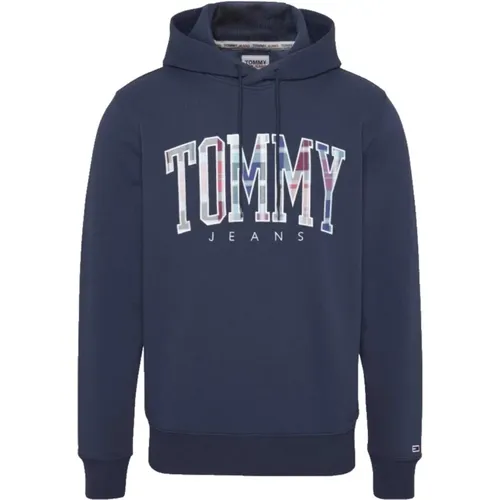 Tartan Reg Sweatshirt Tommy Jeans , Herren, Größe: M - Tommy Hilfiger - Modalova
