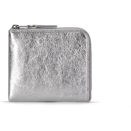 Silver Zip Wallet with Card Compartments , unisex, Sizes: ONE SIZE - Comme des Garçons - Modalova