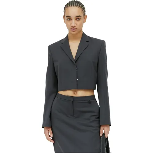 Maßgeschneiderter Crop Blazer aus Leinwandbindung , Damen, Größe: S - Diesel - Modalova