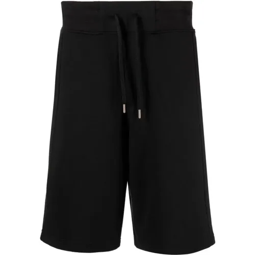 Schwarze Baumwollfleece-Shorts , Herren, Größe: L - Versace Jeans Couture - Modalova