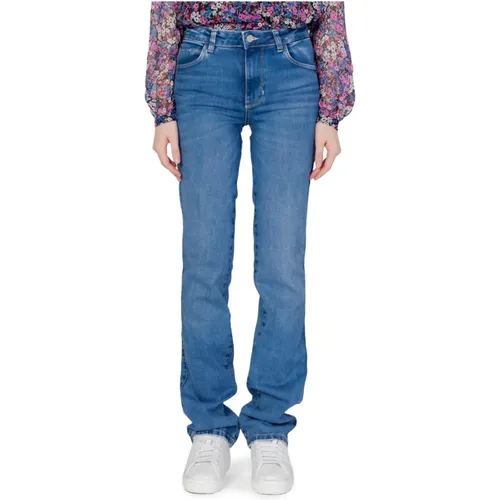 Blaue Baumwoll-Zip-Jeans für Frauen , Damen, Größe: W29 L34 - Guess - Modalova