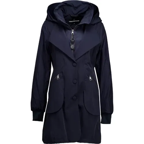 Navy Hooded Blazer Jacket , female, Sizes: 2XL, L, XL, S - Creenstone - Modalova