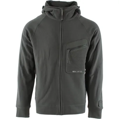 Green Fleece Zip Sweatshirt , male, Sizes: M, XL - C.P. Company - Modalova