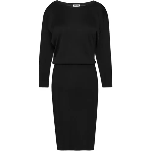 Dolman Sleeve Dress with Back Cut-Out Detail , female, Sizes: S, M - Saint Laurent - Modalova