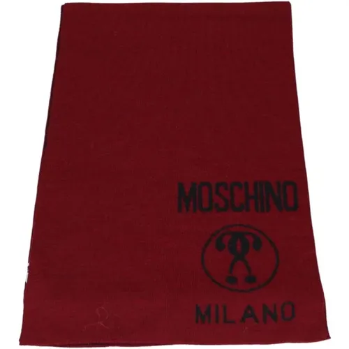 Bordeaux Wool and Acrylic Scarf , male, Sizes: ONE SIZE - Moschino - Modalova