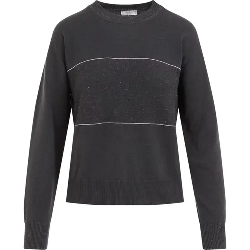 Lurex Banda Crewneck Sweater , Damen, Größe: S - PESERICO - Modalova