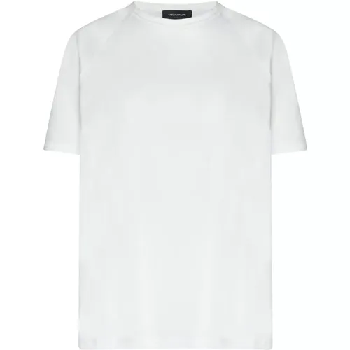 Weiße Baumwoll-Jersey Rundhals-T-Shirts - Fabiana Filippi - Modalova