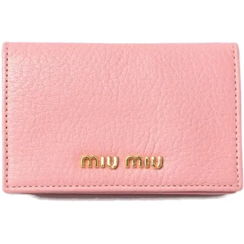 Pre-owned Leather wallets , female, Sizes: ONE SIZE - Miu Miu Pre-owned - Modalova