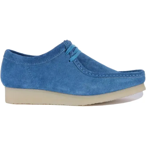 Blaue Wallabee Schuhe Herren , Herren, Größe: 42 EU - Clarks - Modalova