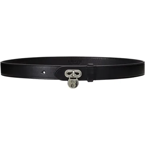 Leather belt with padlock , female, Sizes: M, L, S - Ralph Lauren - Modalova