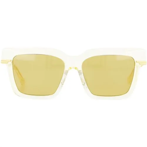 Gold/ Acetate Sunglasses , female, Sizes: ONE SIZE - Bottega Veneta - Modalova