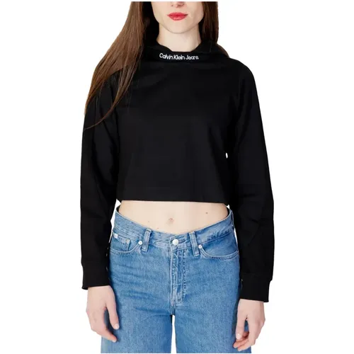 Schwarzer Kapuzenpullover für Damen , Damen, Größe: L - Calvin Klein Jeans - Modalova