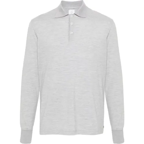 Casual Long Sleeve Polo Shirt Grey , male, Sizes: 3XL, L, XL - Eleventy - Modalova