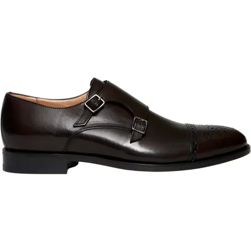 High-top leather boot with double buckle , male, Sizes: 7 UK, 8 1/2 UK, 7 1/2 UK, 8 UK - Ortigni - Modalova