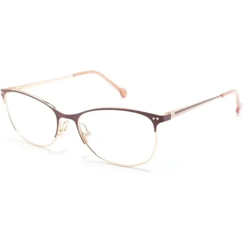 Goldene Optische Brille mit Original Etui , Damen, Größe: 54 MM - Carolina Herrera - Modalova