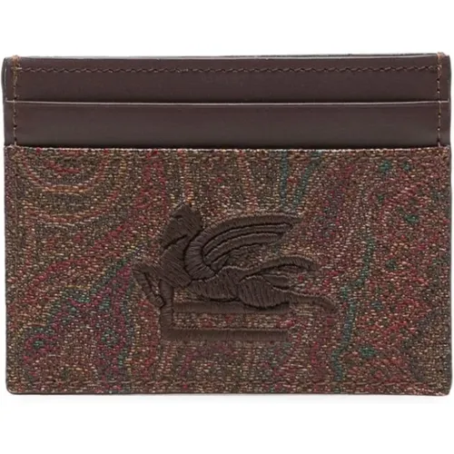 Paisley Print Wallet with Logo Embroidery , male, Sizes: ONE SIZE - ETRO - Modalova