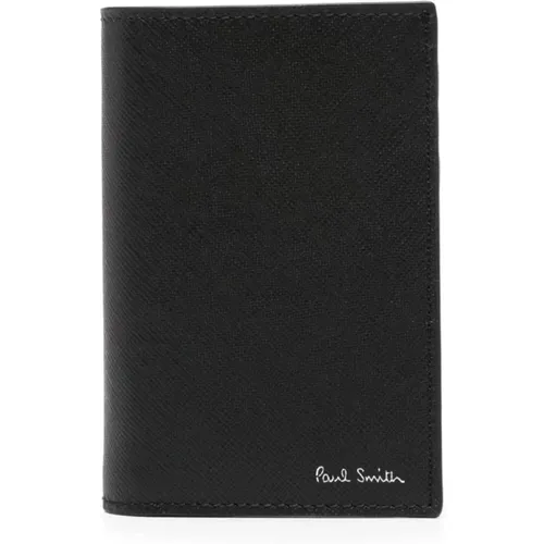 Leather Wallet with Signature Stripe Balloon Print , male, Sizes: ONE SIZE - Paul Smith - Modalova