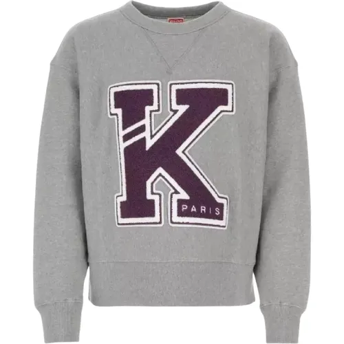 Grauer Varsity Baumwoll-Sweatshirt , Herren, Größe: L - Kenzo - Modalova