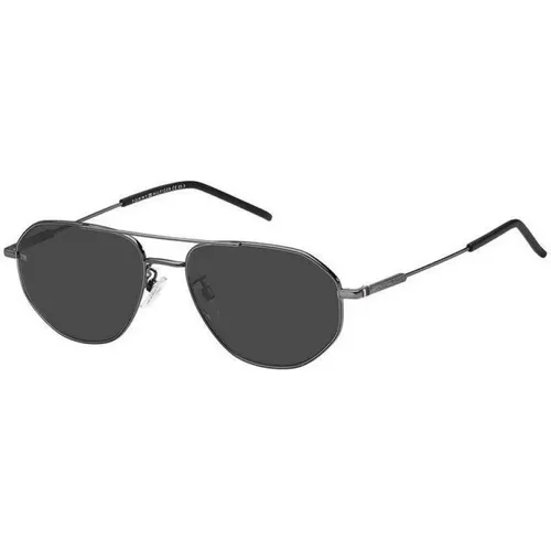 Stilvolle Sonnenbrille mit grauen Gläsern , Herren, Größe: 57 MM - Tommy Hilfiger - Modalova