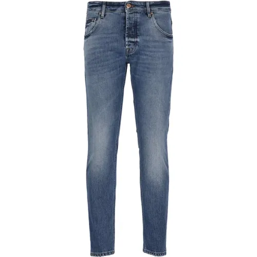 Blaue Baumwolljeans mit Stickerei - Don The Fuller - Modalova