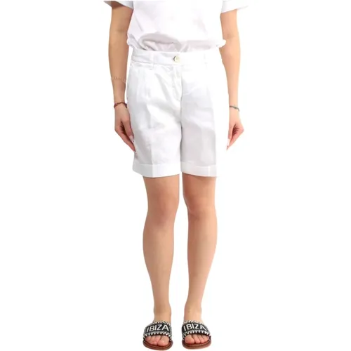 Weiße Leinen Bermuda Shorts , Damen, Größe: W25 - Re-Hash - Modalova