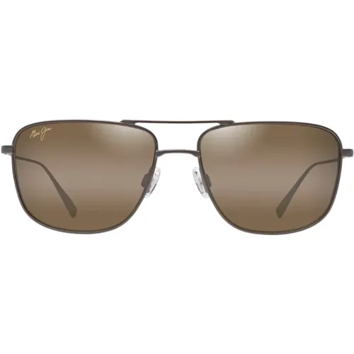 Unisex Sonnenbrille mit Bronze-mattem Titanrahmen - Maui Jim - Modalova