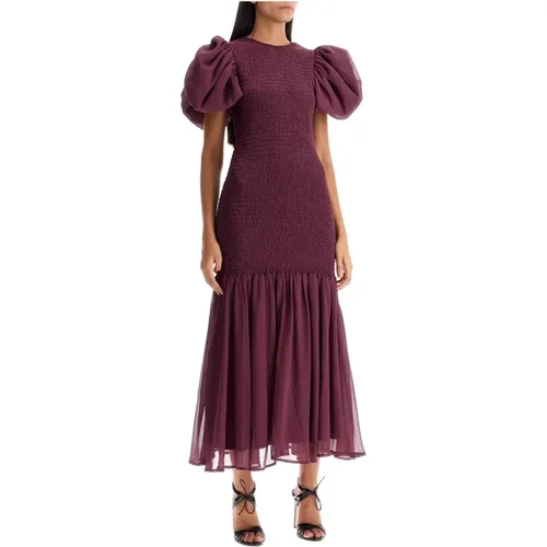 Chiffon Smock Dress with Balloon Sleeves , female, Sizes: XS - Rotate Birger Christensen - Modalova