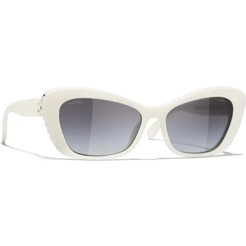 Elegant Oval Sunglasses with Acetate Frame , female, Sizes: 56 MM - Chanel - Modalova