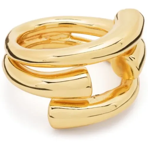 Golden Tube Ring Jewelry , female, Sizes: M - Federica Tosi - Modalova