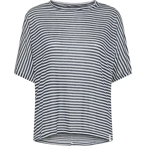Striped Linen Viscose T-shirt , female, Sizes: M, L - Peuterey - Modalova