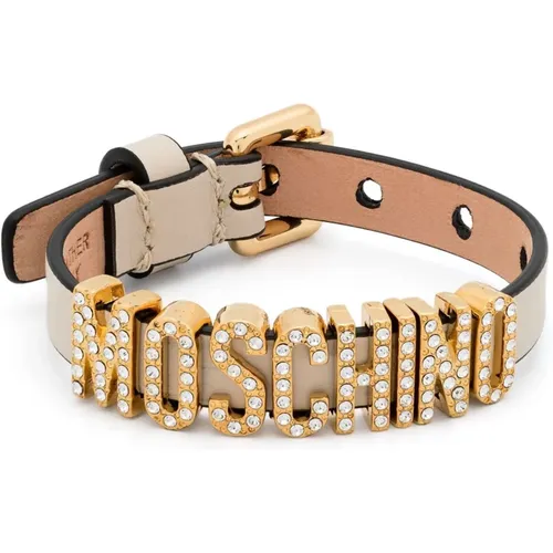 Casual Beiger Leder Damengürtel - Moschino - Modalova