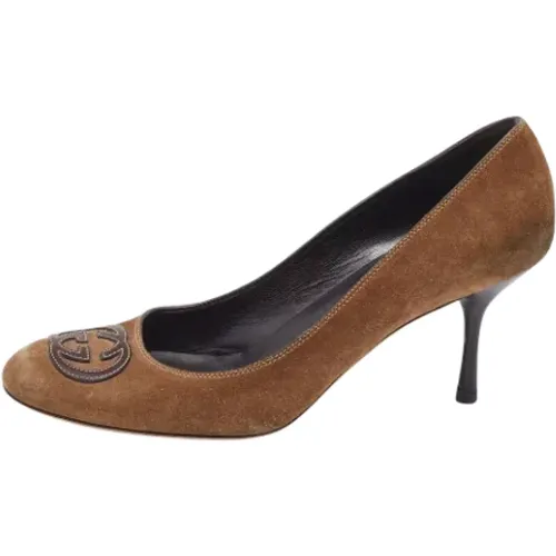 Pre-owned Suede heels , female, Sizes: 6 1/2 UK - Gucci Vintage - Modalova