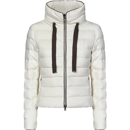 Ivory Down Jacket with Raised Collar , female, Sizes: S, XS - Herno - Modalova