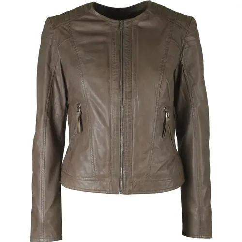 Leather Jacket , female, Sizes: 2XL - Saki - Modalova
