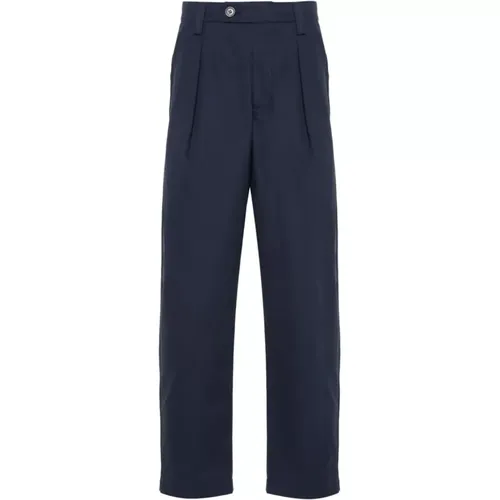 Navy Wide Leg Pants , male, Sizes: L, M - A.p.c. - Modalova