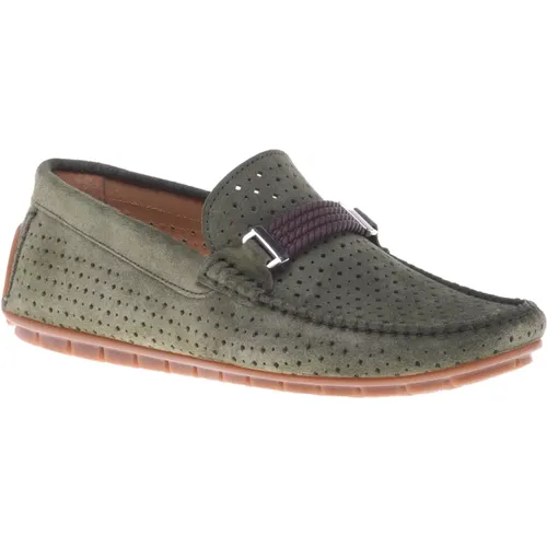 Loafer in perforated suede , Herren, Größe: 41 EU - Baldinini - Modalova