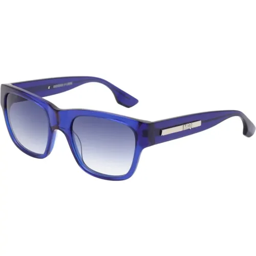 Blaue Verlaufssonnenbrille Mq0028S-004 , Damen, Größe: 54 MM - alexander mcqueen - Modalova