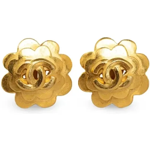 Pre-owned Gold earrings , female, Sizes: ONE SIZE - Chanel Vintage - Modalova